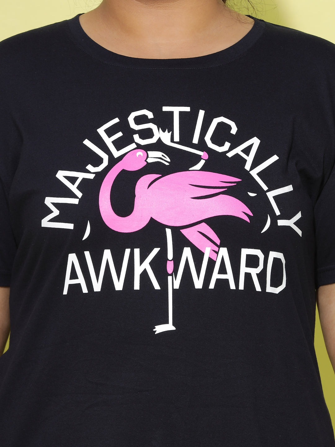 Premium Dark Blue Printed Long T-Shirt for Women