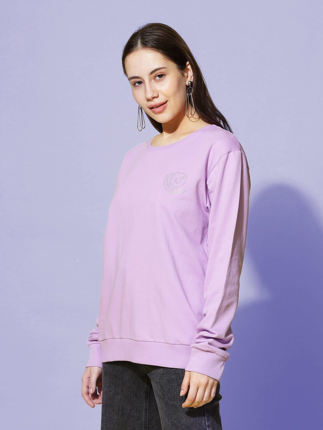 Sweatshirt  Buy Lavender Hosiery Cotton Sweatshirt for Women Online- 9shines label