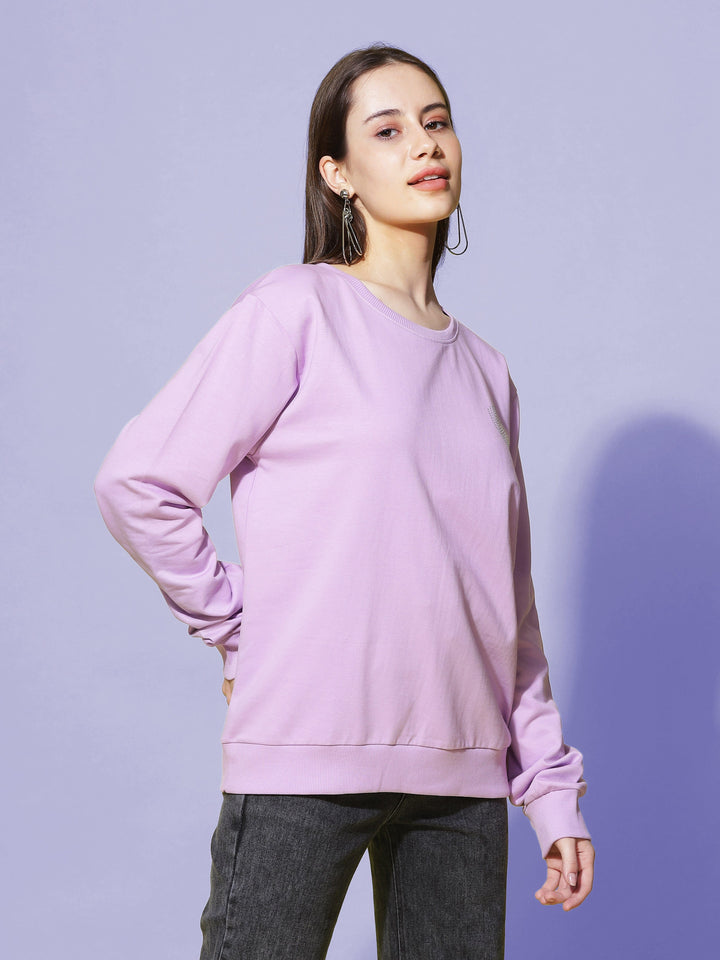 Sweatshirt  Buy Lavender Hosiery Cotton Sweatshirt for Women Online- 9shines label