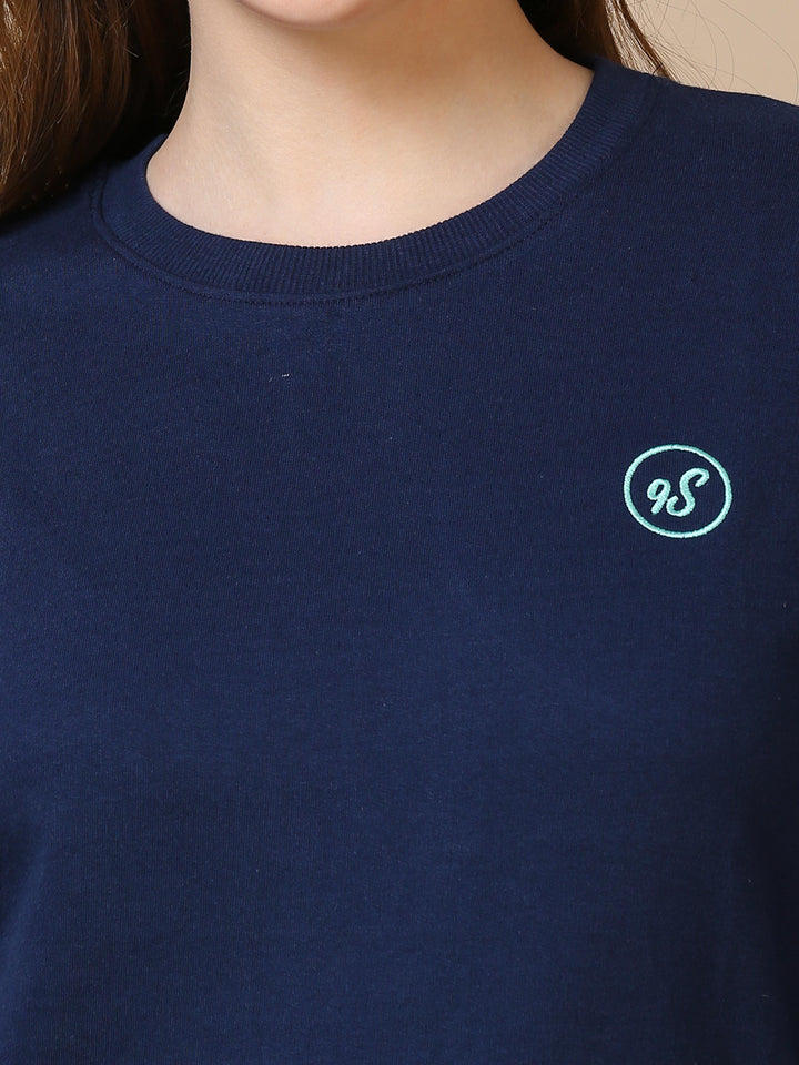 Hosiery Cotton Navy Blue Winter Track Suits for Women