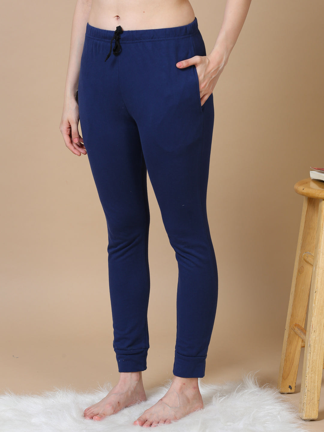 Hosiery Cotton Navy Blue Winter Track Suits for Women