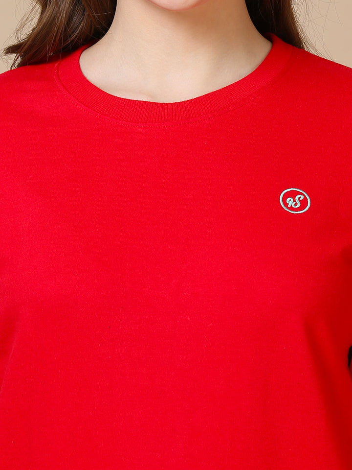 Cotton Red Winter Coord Sets for Women