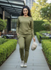 Olive Green Hosiery Cotton Winter Track Suit Soft and Warm