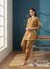 Mustard Yellow Floral Cotton Pyjama Set for Women