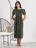 Bottle Green Maternity Nightdress for Women Feeding Friendly
