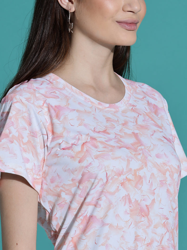 Peach Cream Branded Short Nighty Cotton for Women