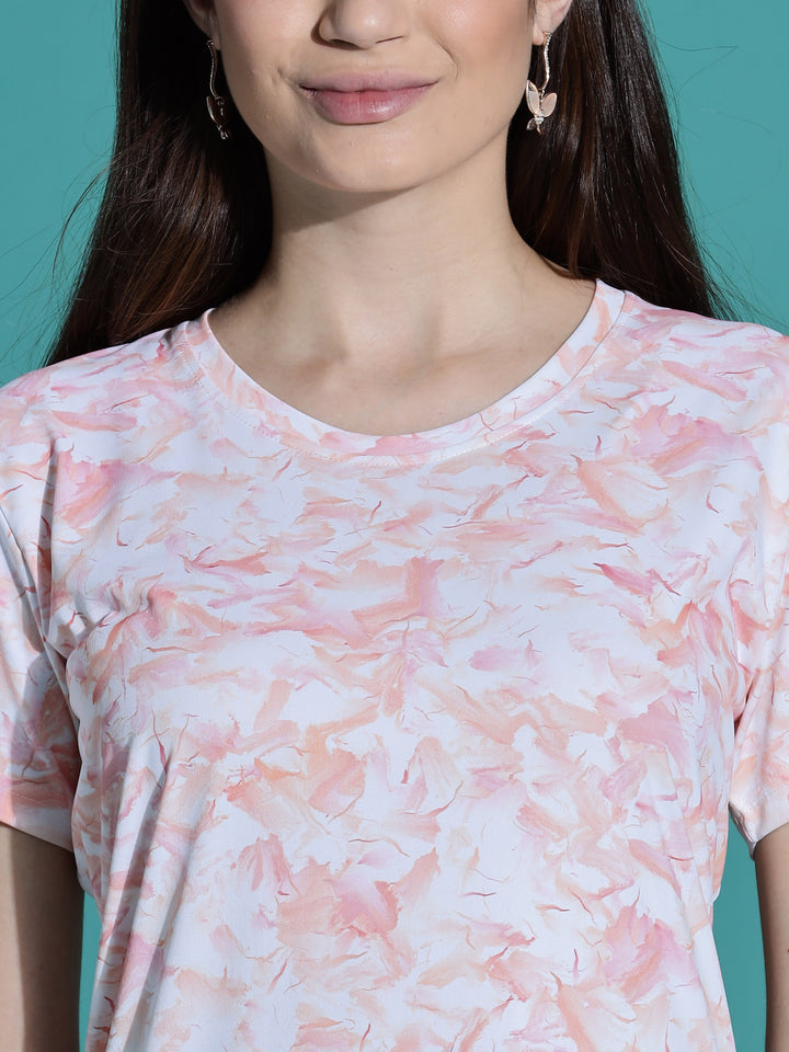 Peach Cream Branded Short Nighty Cotton for Women