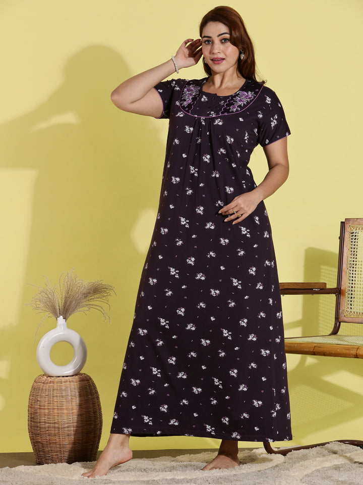 Wine Designer Nighty for Women