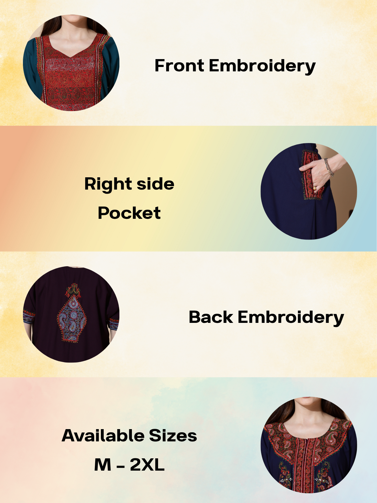 Premium Bizzy Lizzy nighty for women with floral embroidery in cotton blend fabric