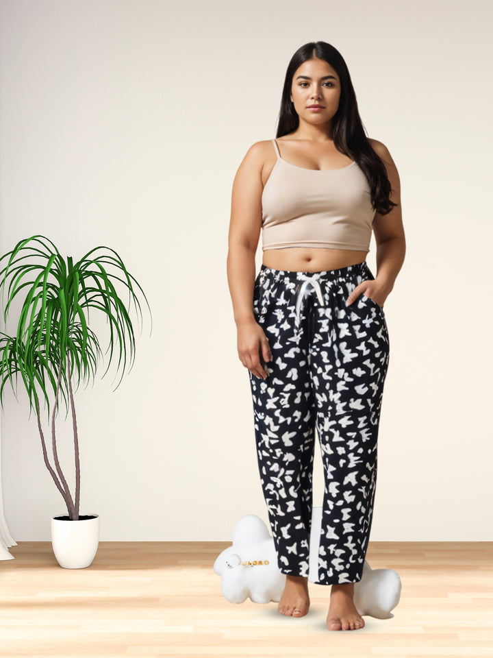 Chic Style Ribbon Black Palazzo Pants for Women