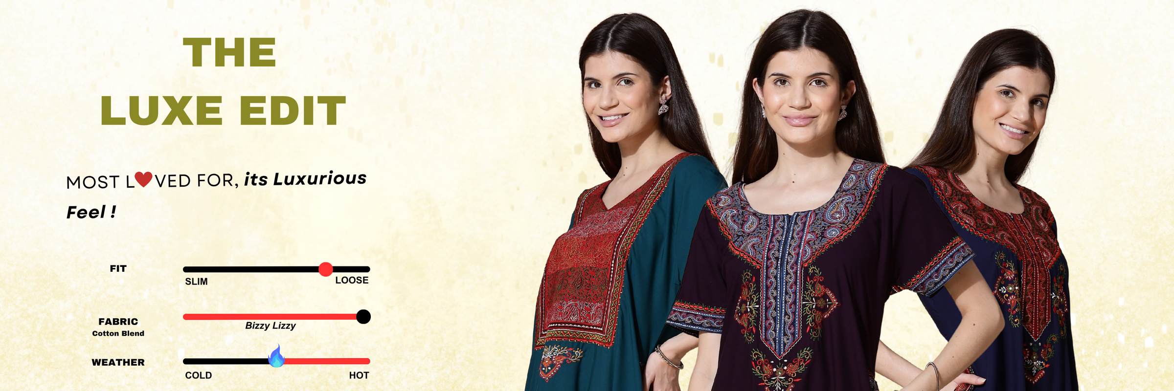 Luxe edit cotton blend Bizzy Lizzy nighty for women with relaxed fit and premium embroidery