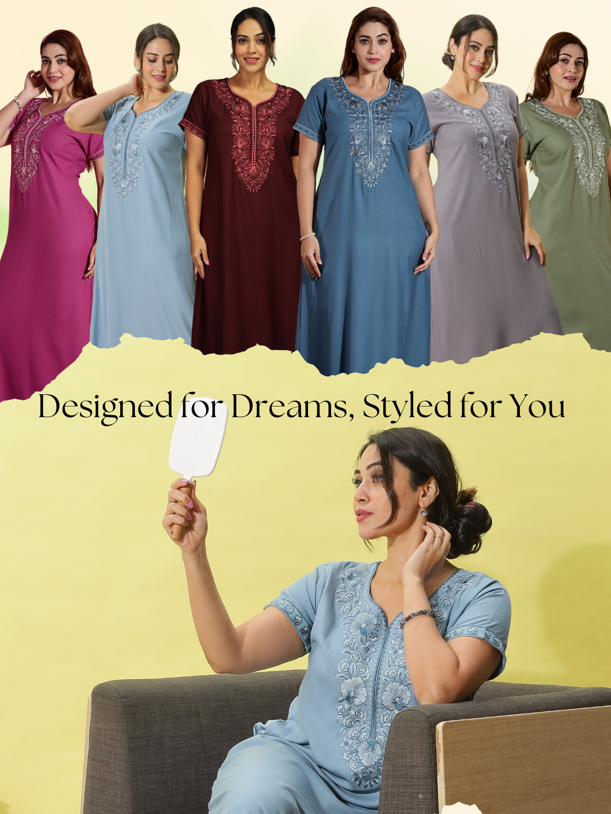Luxury Nightwear for Women – Alpine Designer Maxi Nighty in Multiple Colors