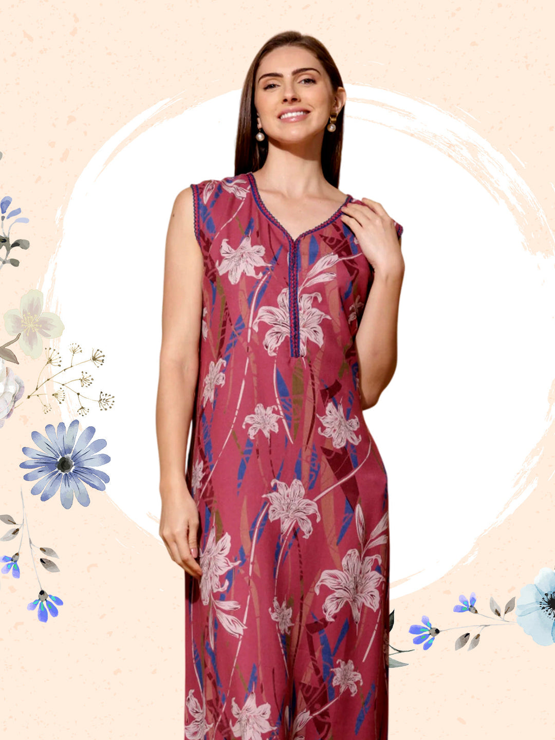 Classy Sleeveless Nighties For Women 