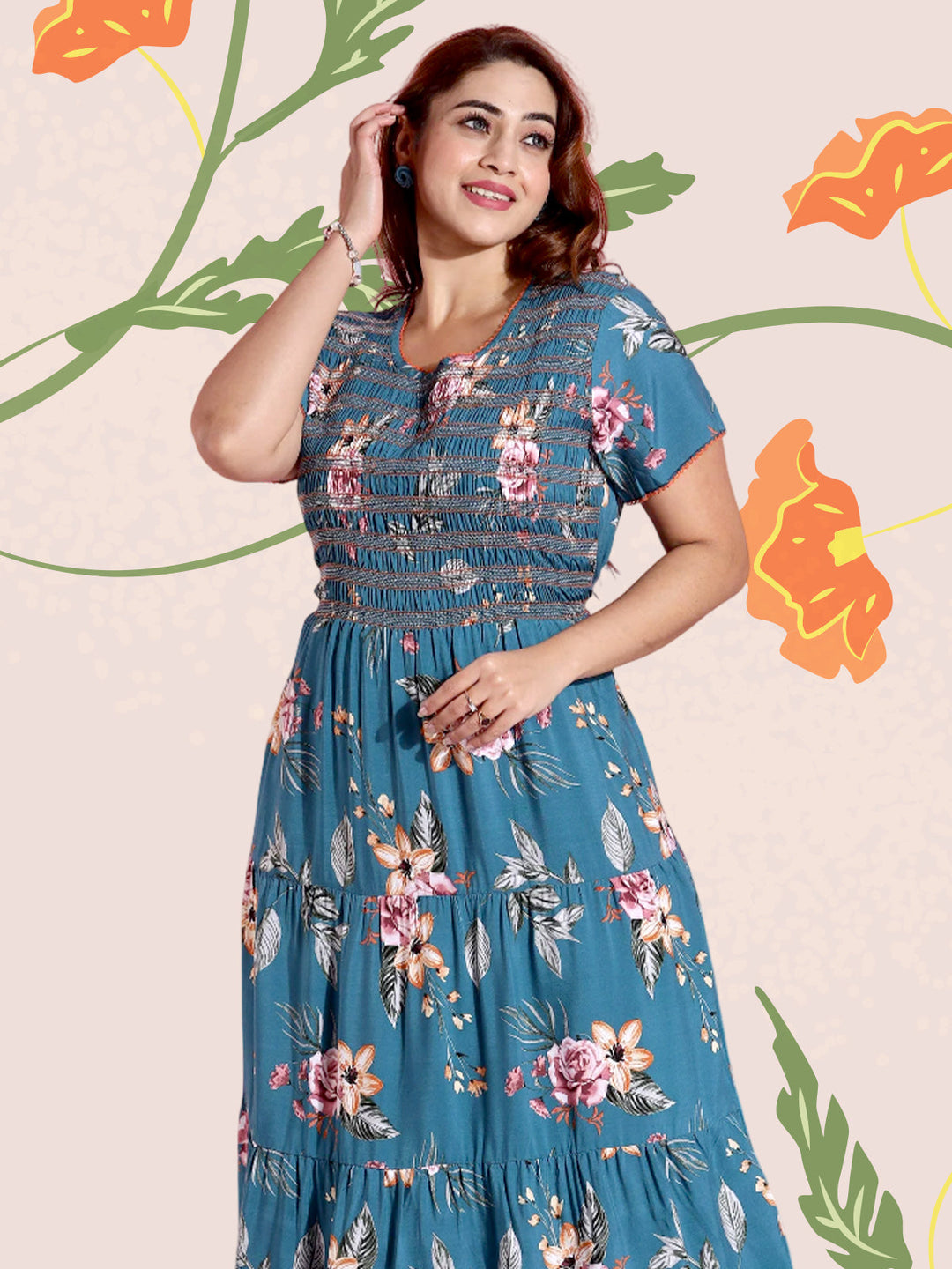 Premium Smocking Branded Nighties for Women