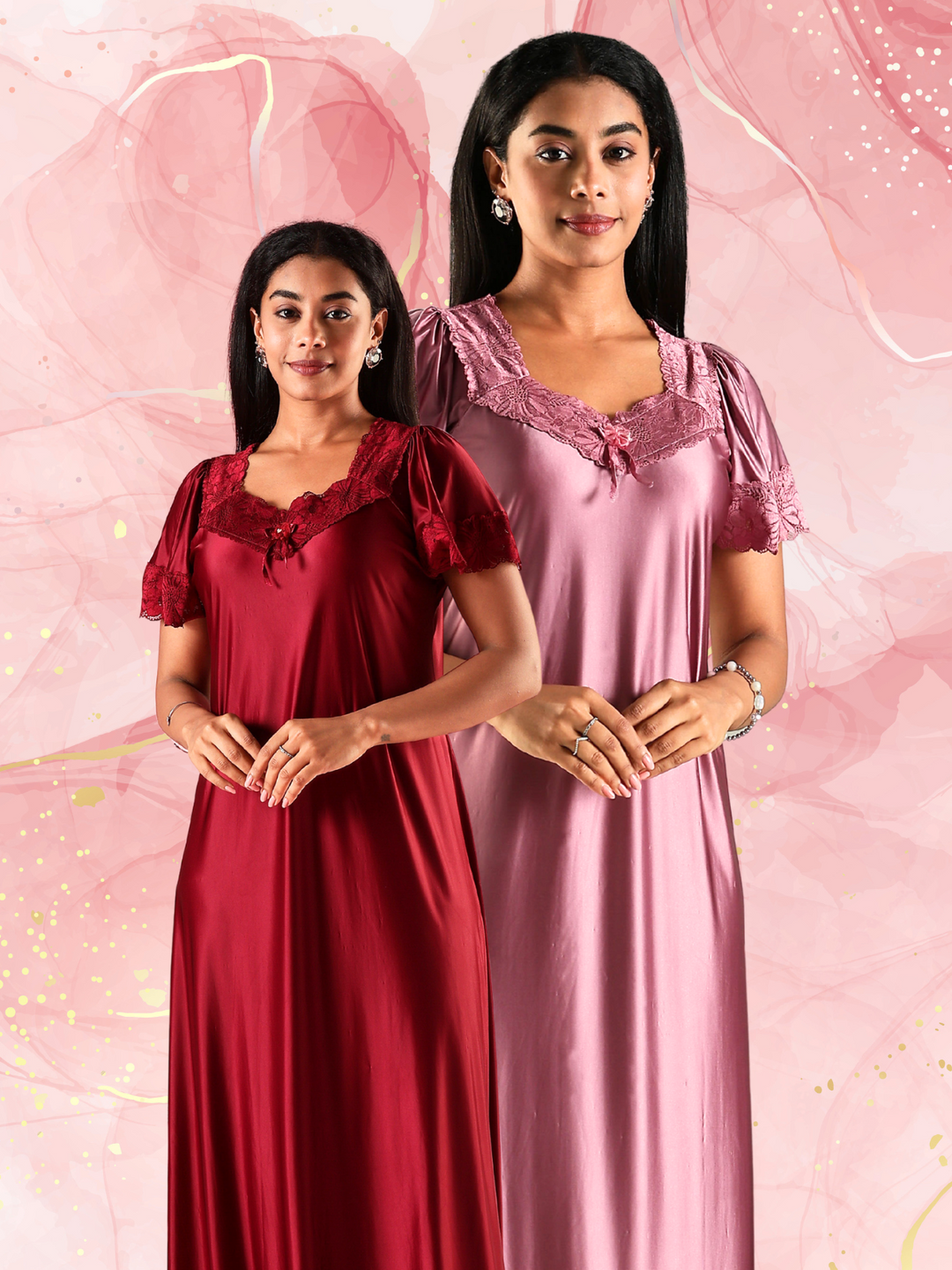 Mulberry Satin Designer Nighty