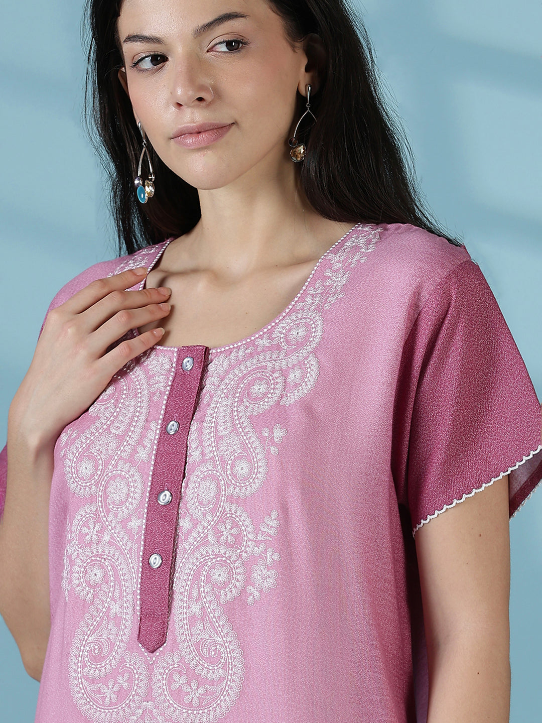 Whisper Rose Alpine Designer Nighty for Women Soft Comfort