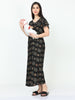 Adjustable Black Rayon Maternity Feeding Dress