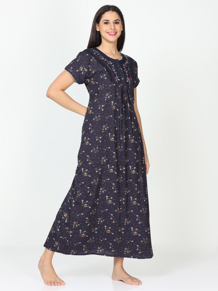 Navy Blue Alpine Designer Nighty for Women