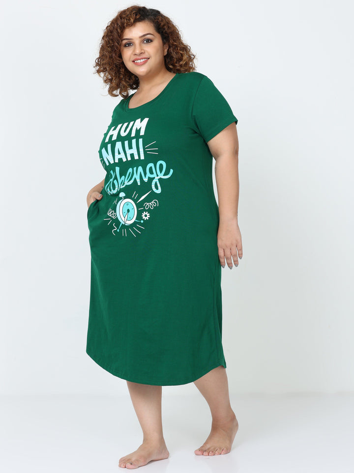  Plus Size Short Nighty  Green Nighty - Buy Plus Size Sexy Nighties At 9shineslabel- 9shines label 