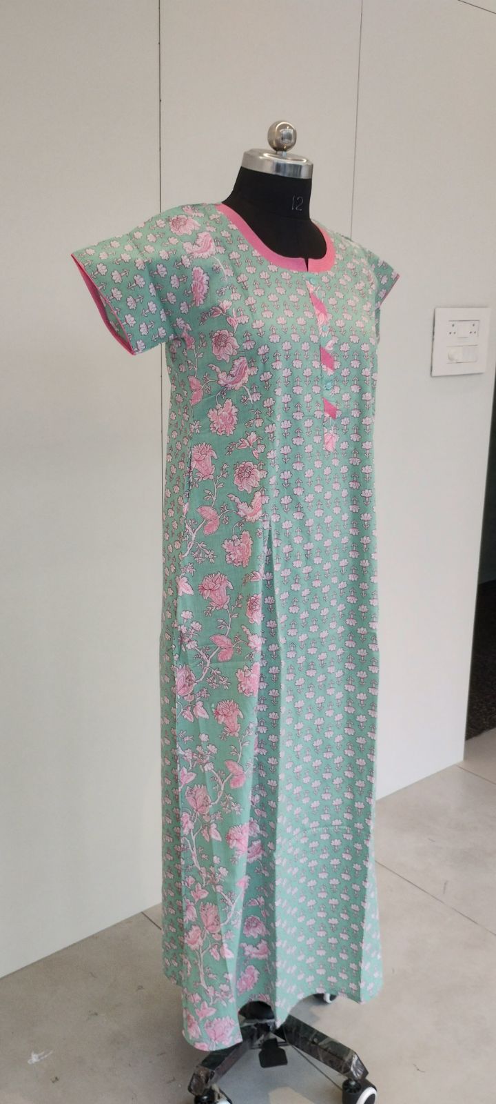 Classy Mint Green Pure Cotton Nighty for Women