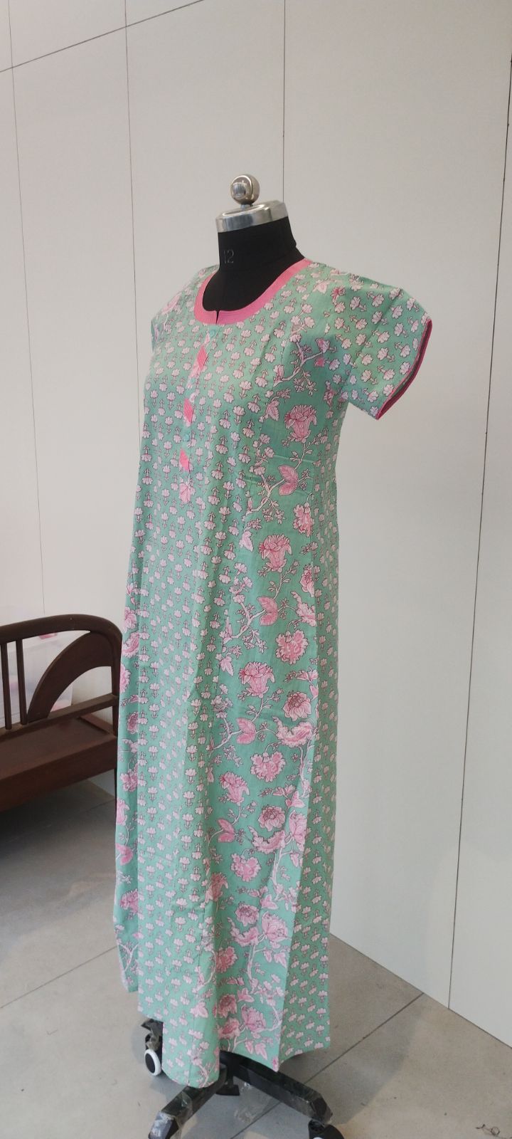Classy Mint Green Pure Cotton Nighty for Women