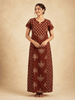 Soft Pure Cotton A Line Nighty with Traditional Jaipuri Print