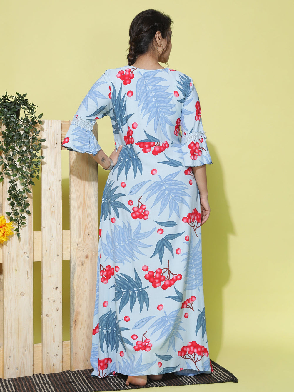  Rayon Designer Nighty  Shop Latest Sky Blue Nighty Dress at Great Price Online- 9shines label 