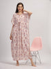 Beige Poly Viscose Kaftan Nighty: Classic Comfort