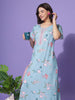 Rayon Sea Green Maxi Designer Nighty