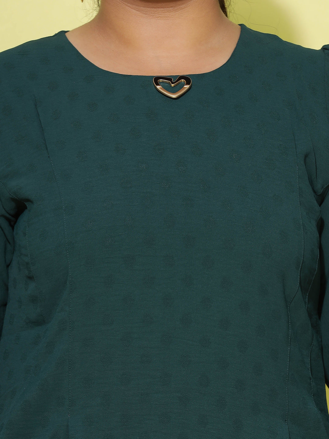  Casual Tops  Plus Size Tops For Women - Buy Bottle Green Polyster Top Online- 9shines label 