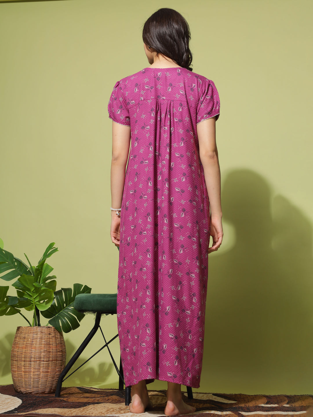  Maternity Long Nighty  Women's Alpine Maternity Dress/Feeding/Nursing NightGown- 9shines label 