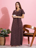 Beautiful Brown Printed Nighty | Soft Cloth Sleepwear