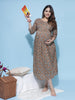 Rayon Maternity Feeding Dress Brown