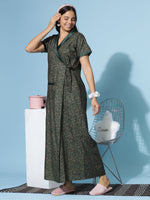 Floral Viscose Blend Housecoat for Women Front Open Lounge Robe