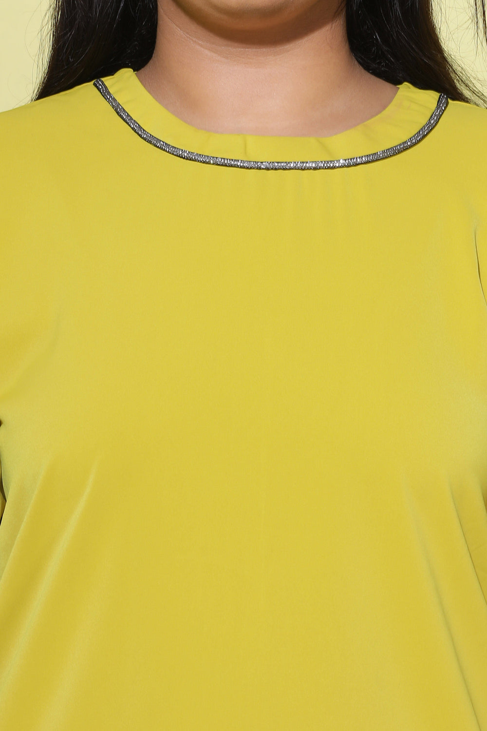  Casual Tops  Sexy Tops For Plus Size Women - Buy Yellow Polyster Top Online- 9shines label 