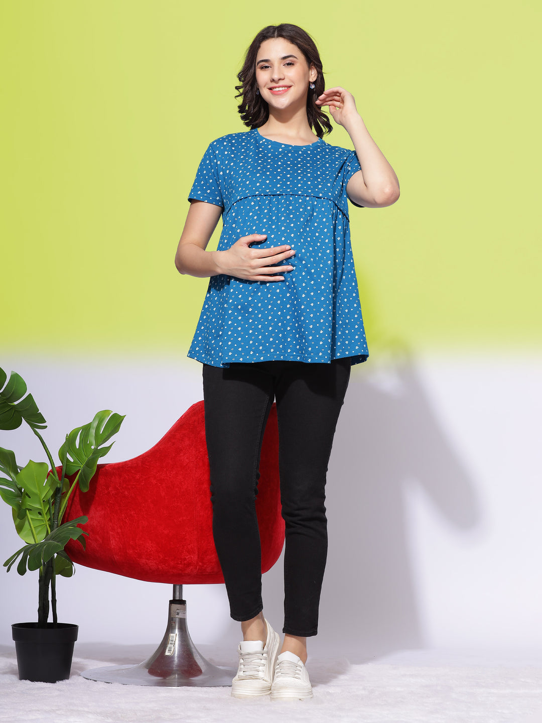  Maternity Top  Hosiery Cotton Maternity Feeding Top| Maternity Nighty- 9shines label 