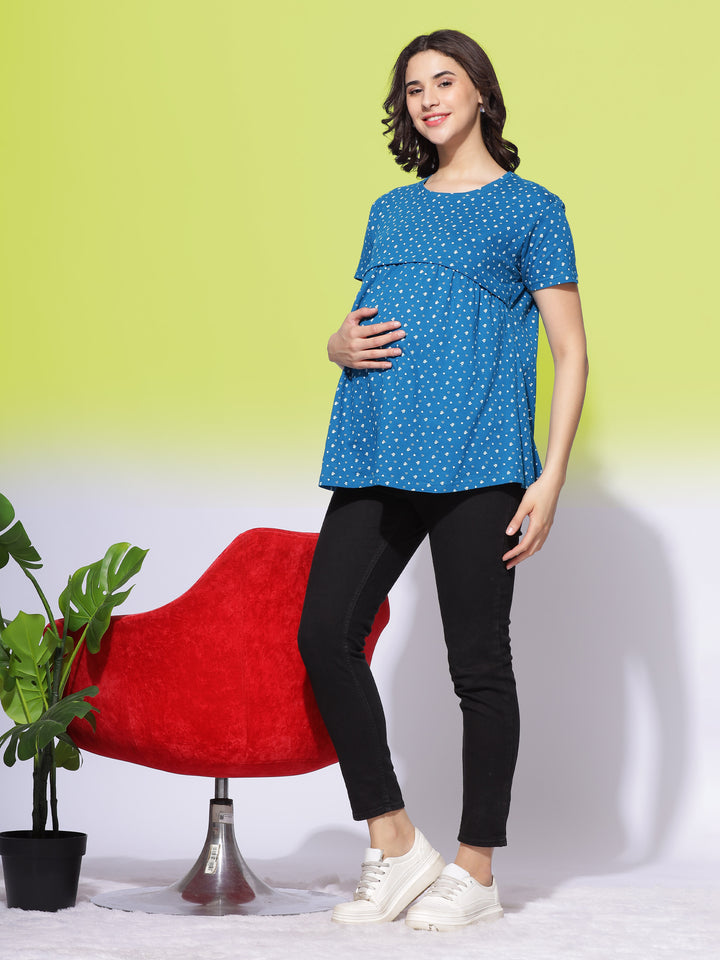  Maternity Top  Hosiery Cotton Maternity Feeding Top| Maternity Nighty- 9shines label 