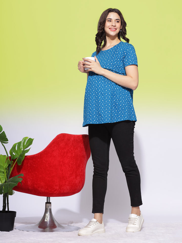  Maternity Top  Hosiery Cotton Maternity Feeding Top| Maternity Nighty- 9shines label 