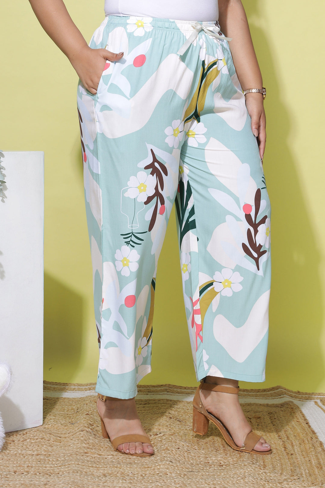  Bottom Wear  Xxl Palazzo Pants - Buy Pastel Green Palazzo Pants Online- 9shines label 