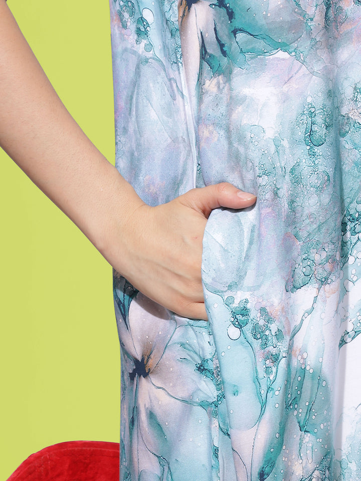 Luxurious Seafoam Green Sleeveless Nighties For Women