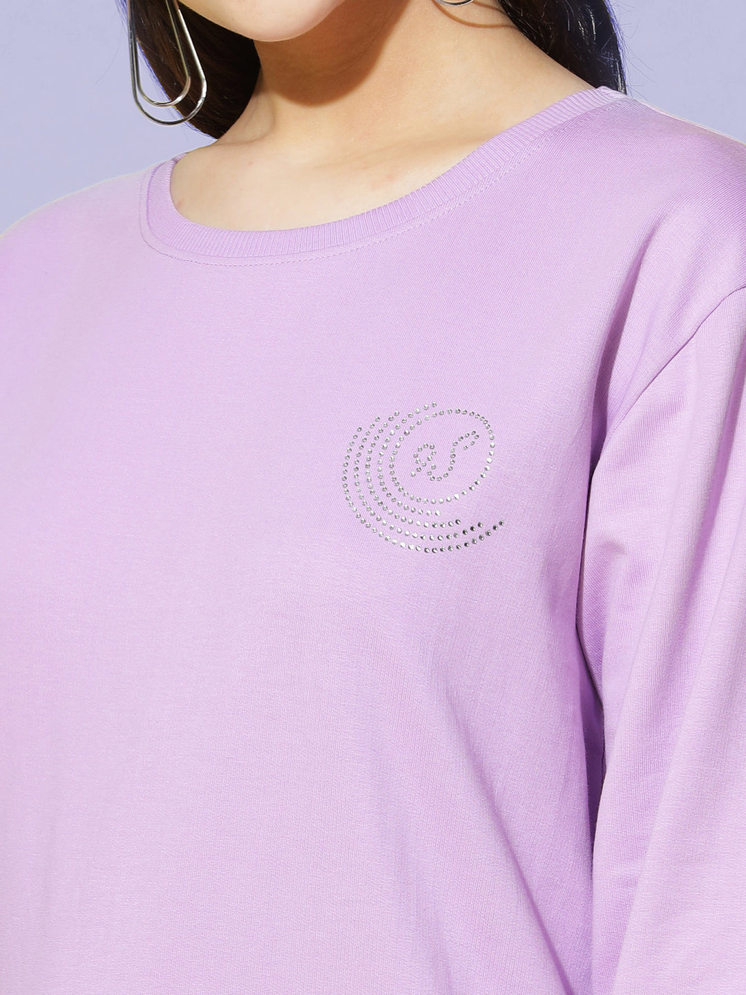  Sweatshirt  Lavender Loveliness: Explore Our Women's Solid Sweatshirt Collection- 9shines label 