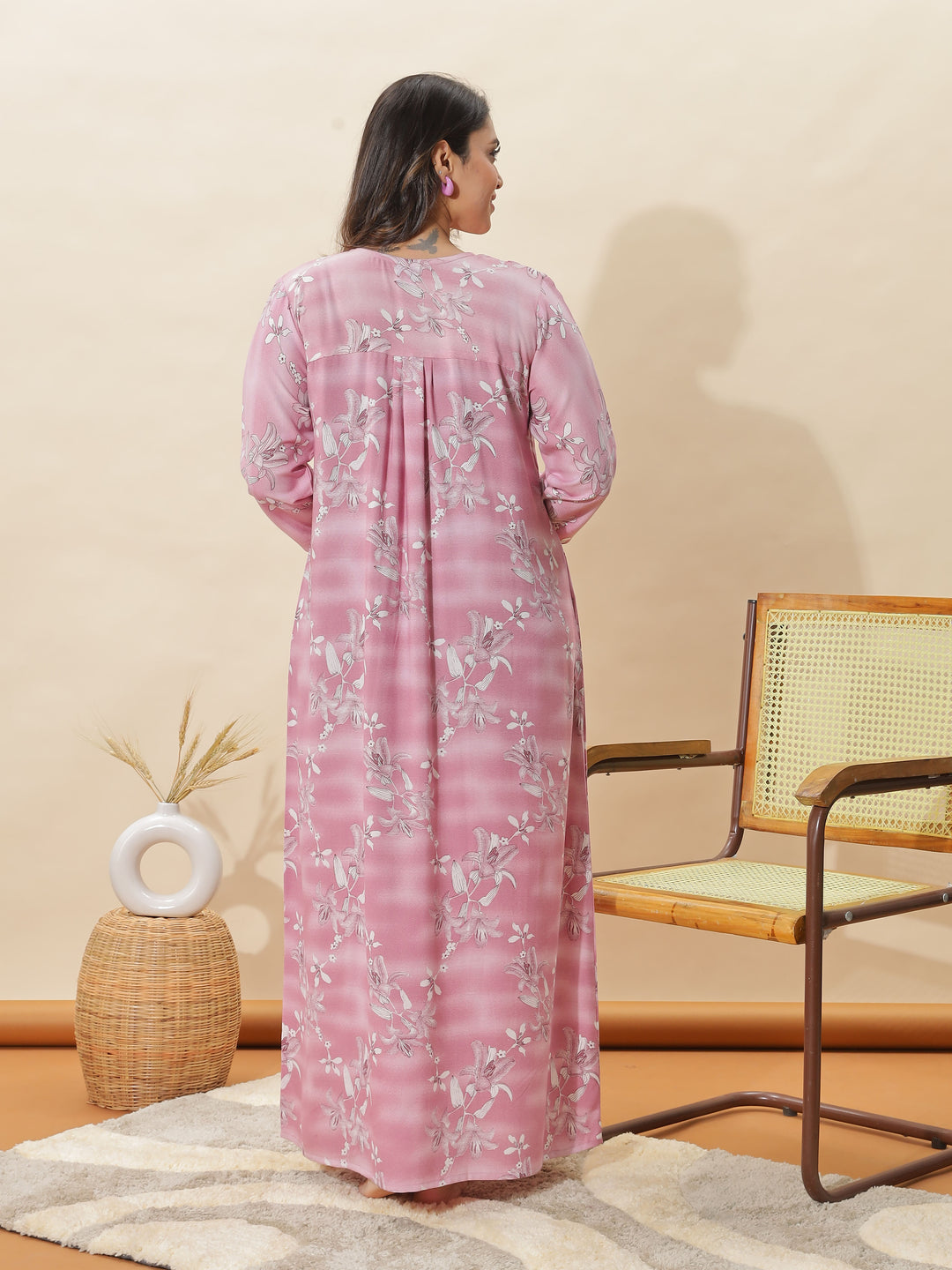 Elegant Light Pink Designer Nighty for Women Where Comfort Meets Style