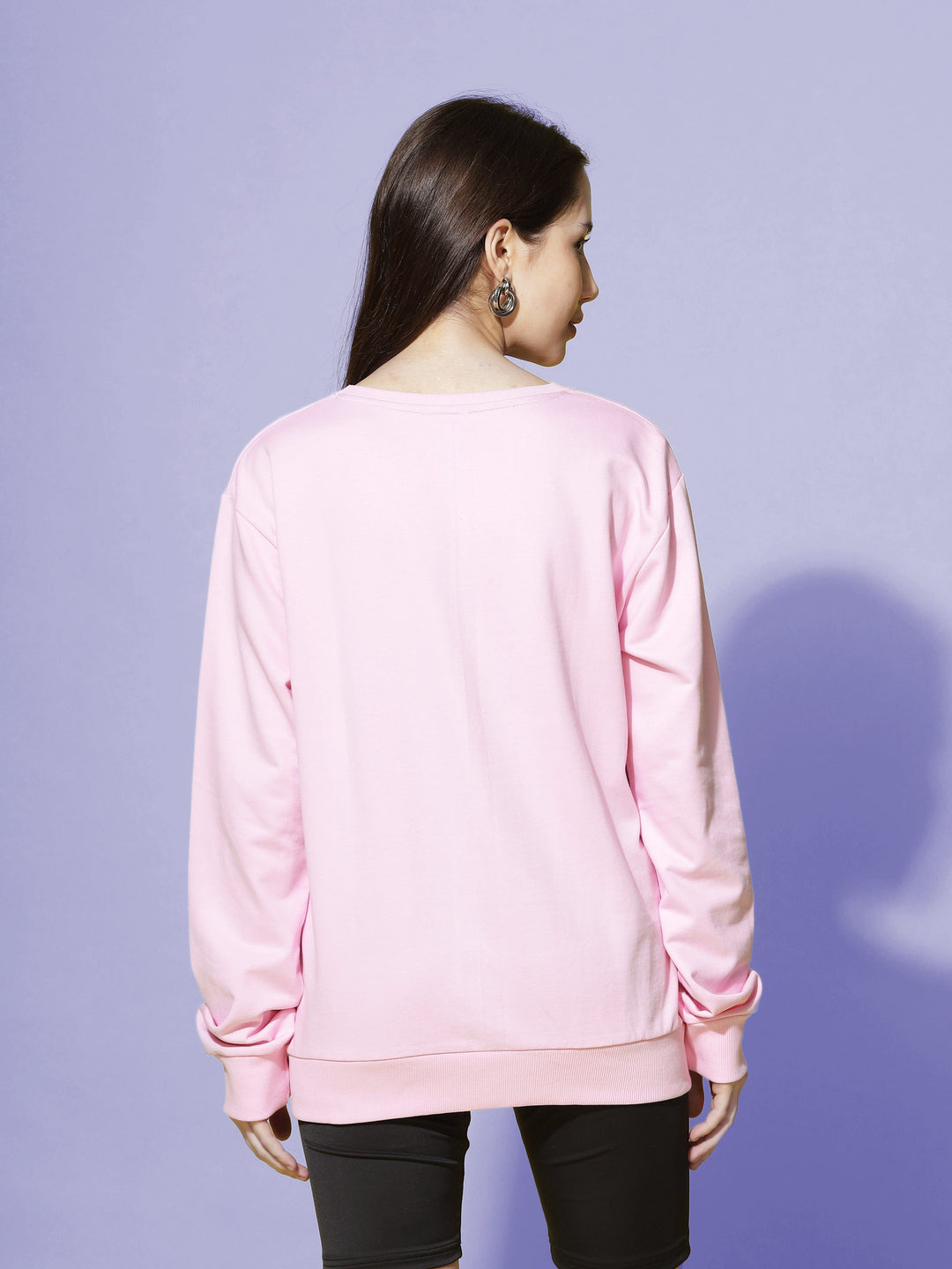  Sweatshirt  Shop Stylish Full Sleeve Sweatshirt in Baby Pink - 9shines Label- 9shines label 