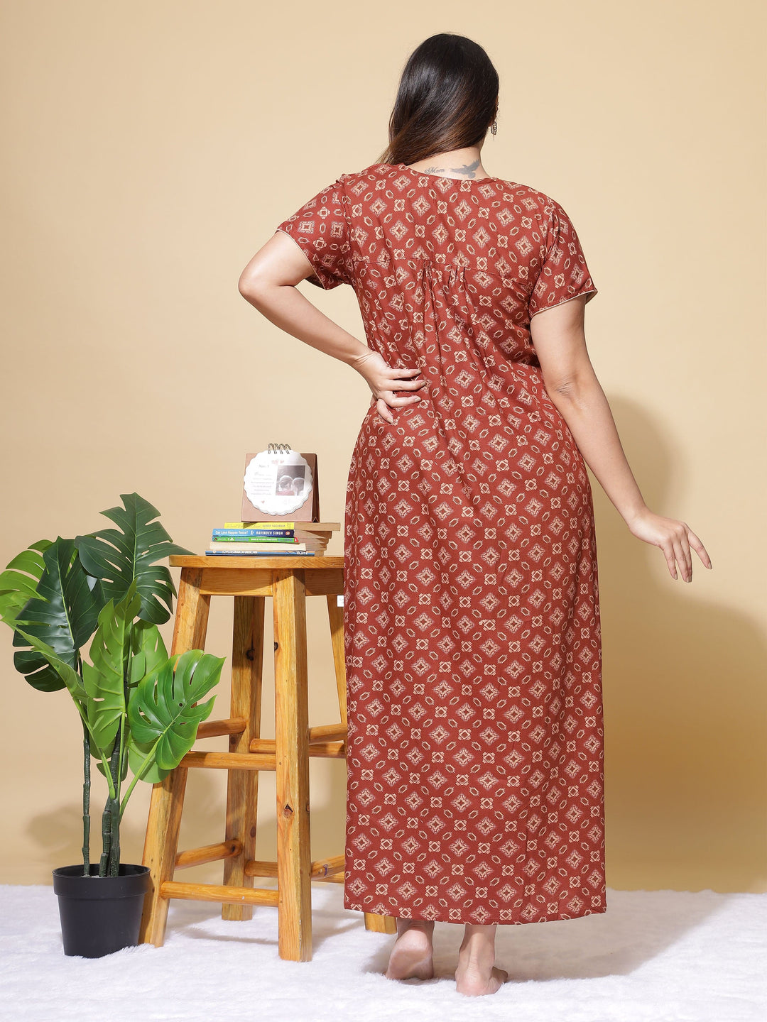  Poly Viscose Nighty  Polyester Nighty - Designer Nighty Online At 9shines Label- 9shines label 