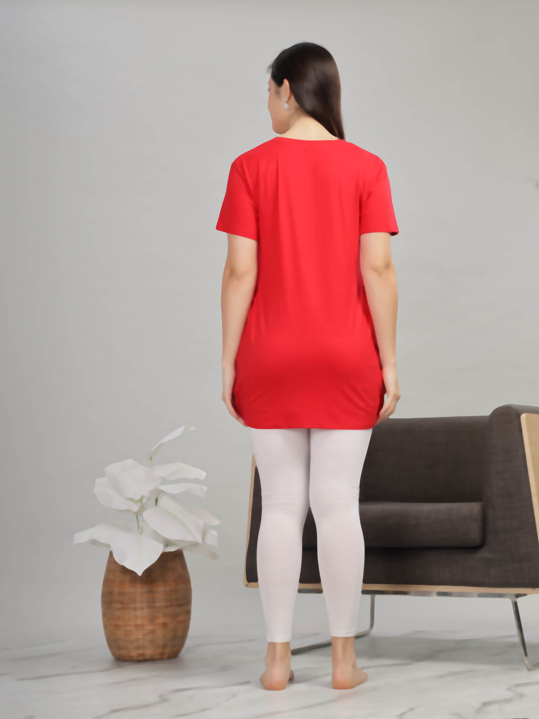 Red-Long-T-Shirt-for-Women-with-pockets 