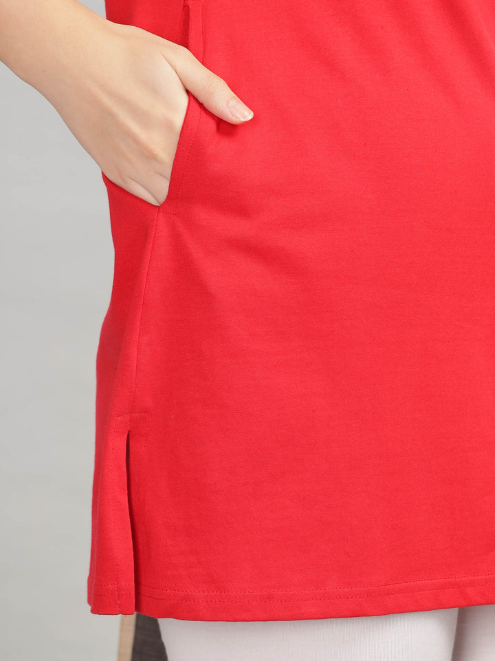 Red-Long-T-Shirt-for-Women-with-pockets 