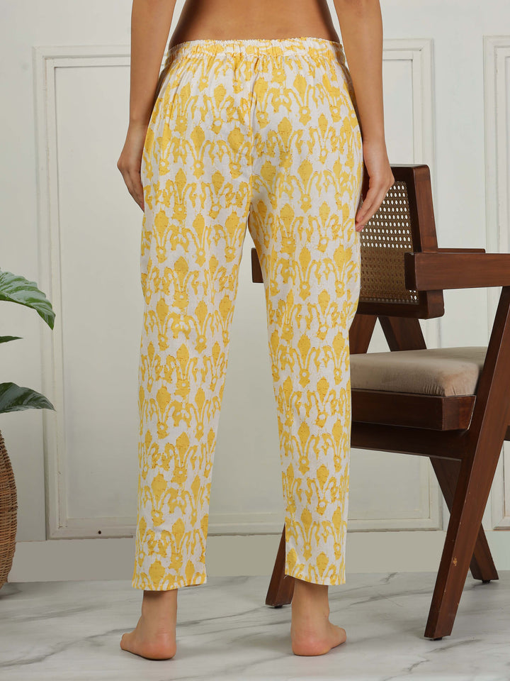 Lemon Yellow Cotton Pajama Set for Women With Breathable & Cozy Fit