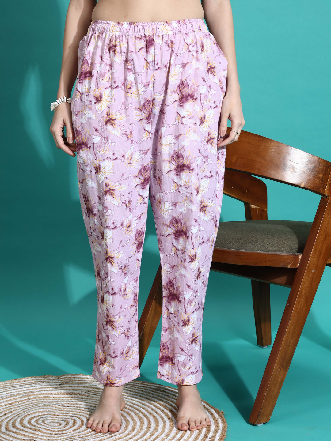 Soft Mauve Cotton Pyjama Set for Women