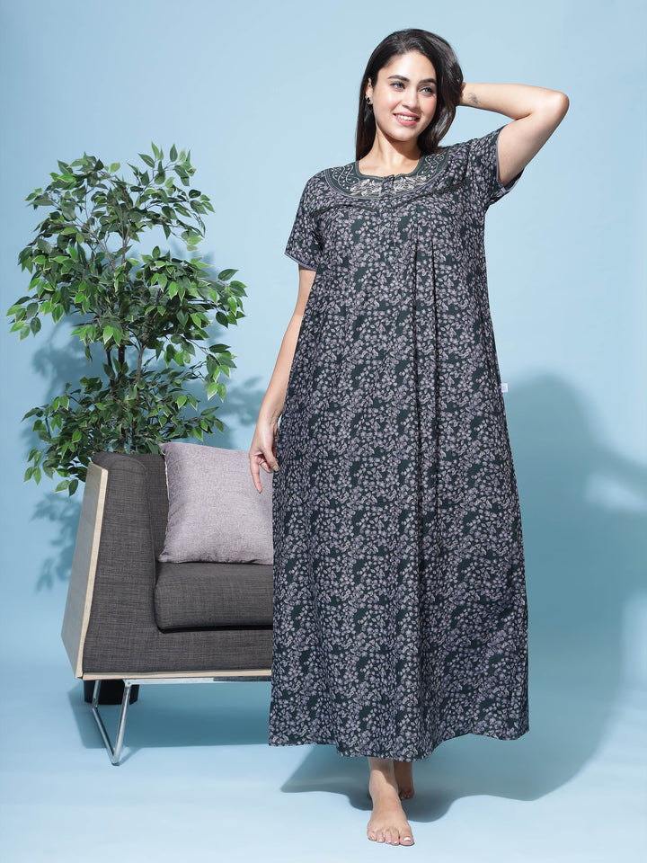  Poly Viscose Nighty  Polyester Nighty - Designer Nighty Online At 9shines Label- 9shines label 