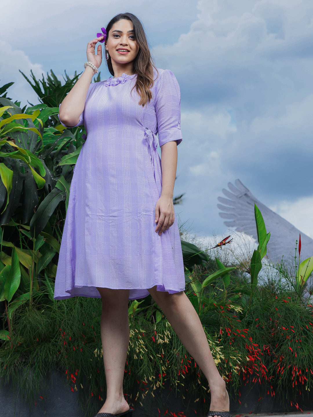  Casual Dresses  Printed Dresses For Women - Shop Latest Lilac Dress Online- 9shines label 